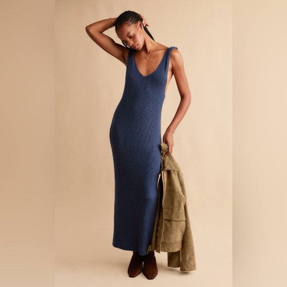 Free People Dresses & Skirts - NWT FREE PEOPLE BEACH KAYLA SWEATER MIDI DRESS POSEIDON